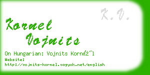 kornel vojnits business card